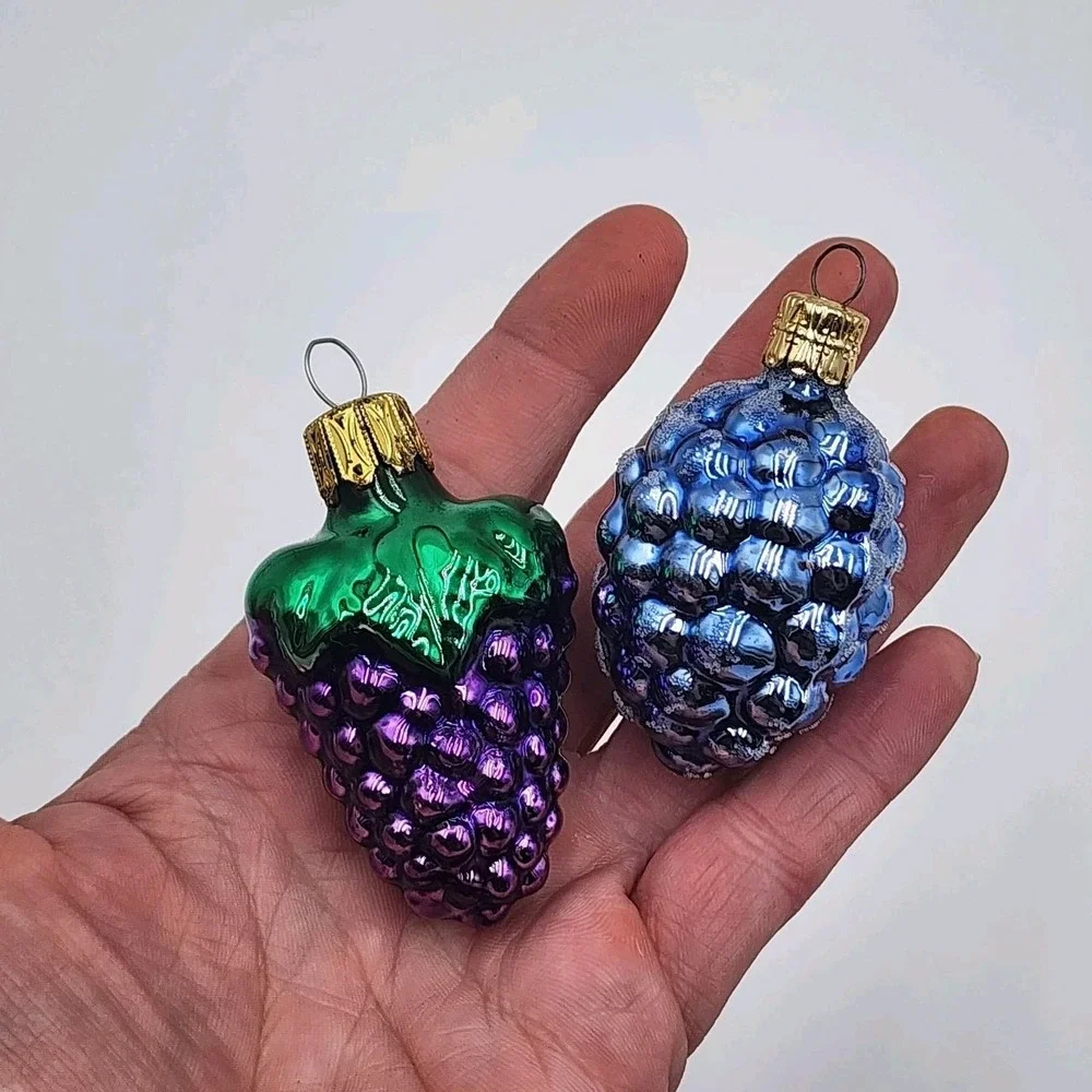 Vintage Mercury Fruit Glass Christmas Ornaments 7 Small German Holiday Nostalgia